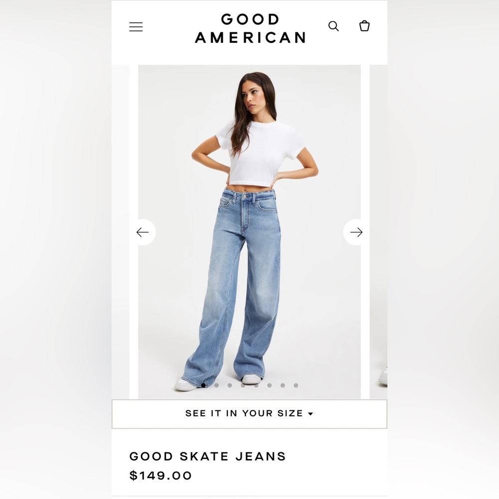 Good American Good Skate Denim- Size 25/0- only worn once- perfect condition